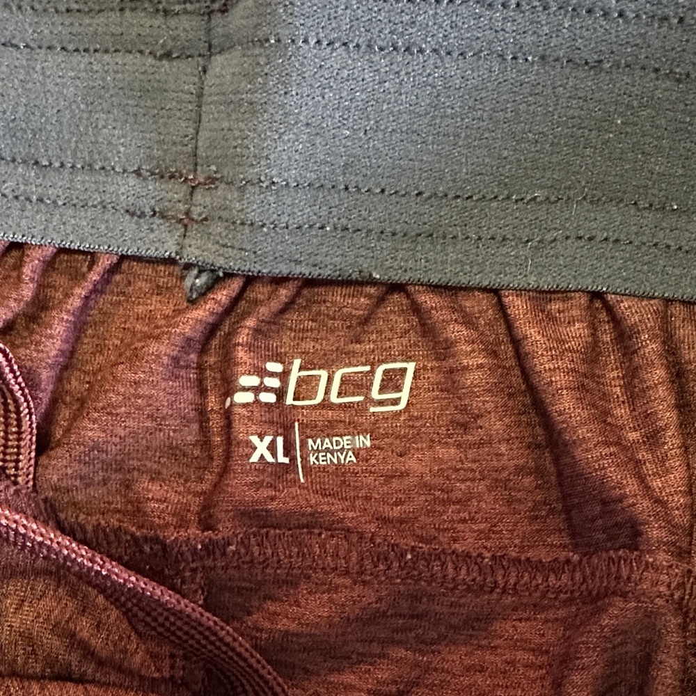 BCG Men's Burgundy Athletic Shorts - Picture 2 of 5
